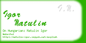 igor matulin business card